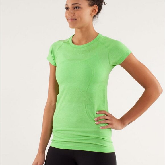 Lululemon Swiftly Pace Crop Bundle Size 2 / 4 Frond Green - Excellent Condition! - Picture 2 of 15